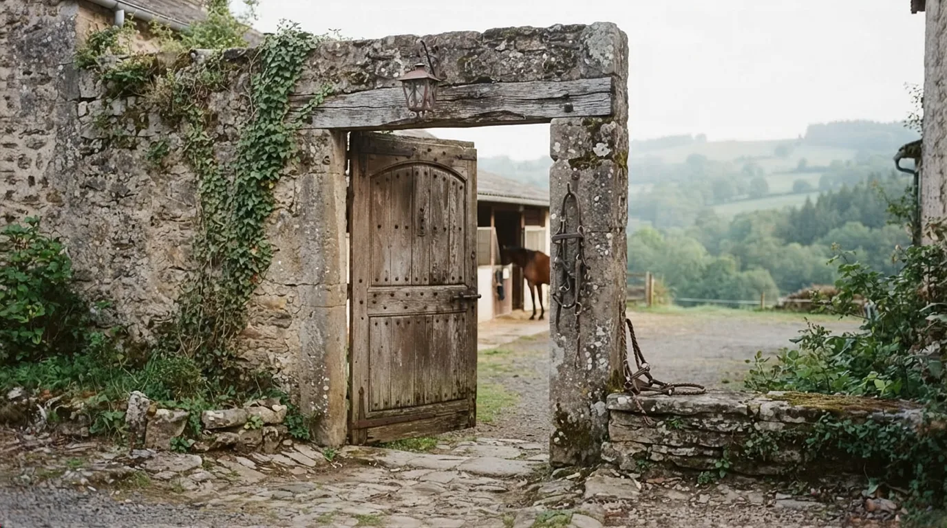 Entrée du Haras du Peyroux, centre équestre à Roche-le-Peyroux