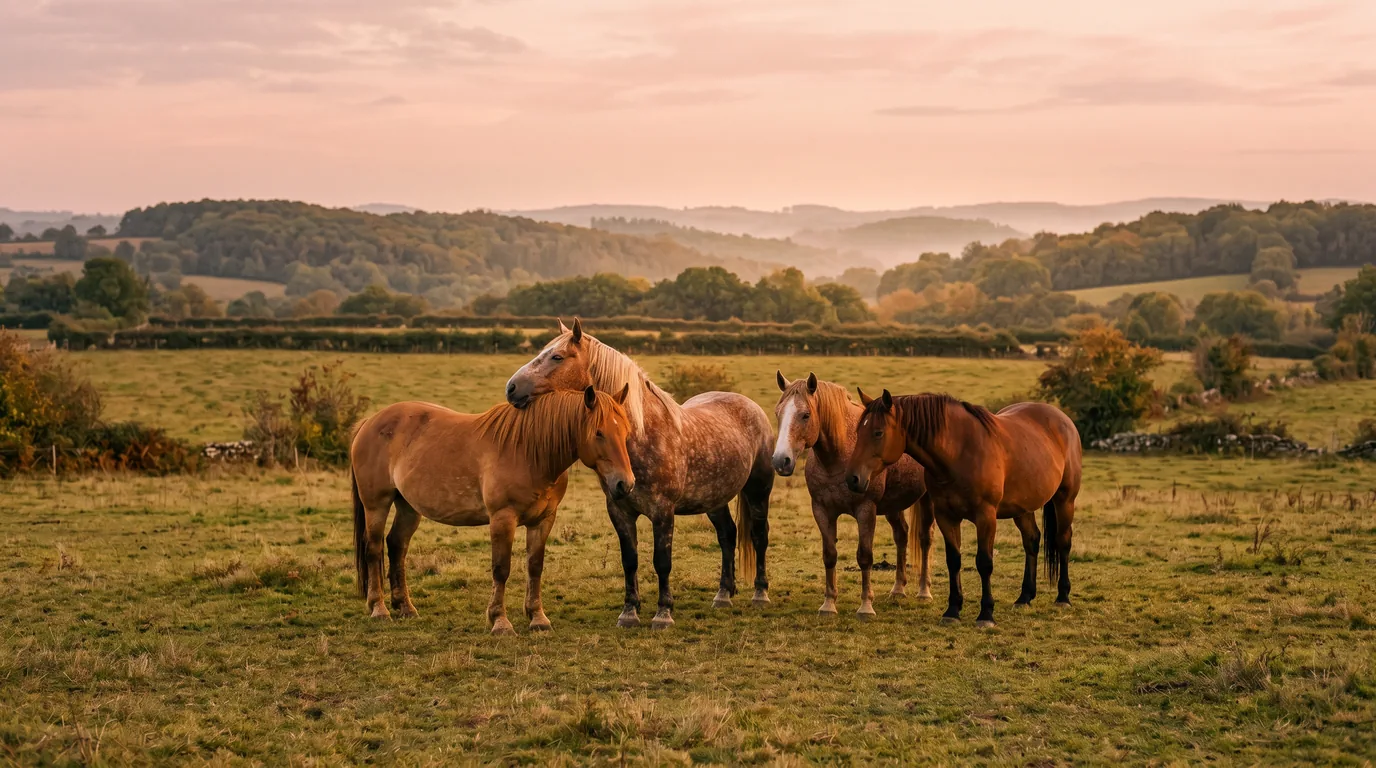 Les chevaux du Haras du Peyroux en liberté, Corrèze